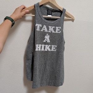 Comfortable grey graphic Take a Hike tank